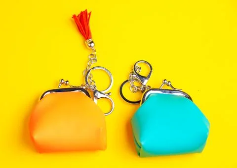 Small colorful purses Stock Photos