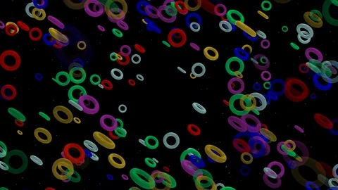 Small Colorful Ring Element Spin Background Stock Footage 98054282