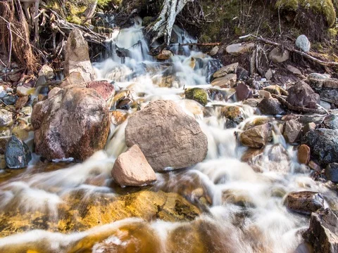 Small Colorful Waterfall Stock Footage 80138816