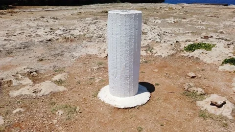 Small column near St. George's Chapel, Anissaras, Crete, Greece Stock Footage 146713772