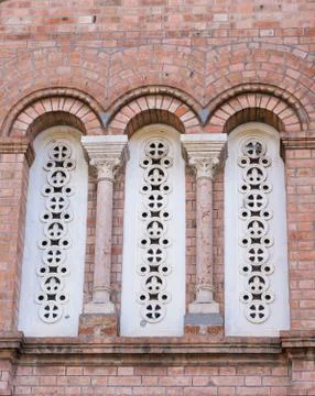 Small columns on the facade Stock Photos