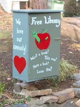 Small community library box. Stock Photos