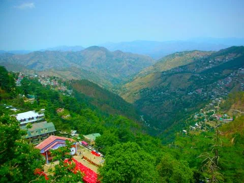 A small community in the mountains Stock Photos