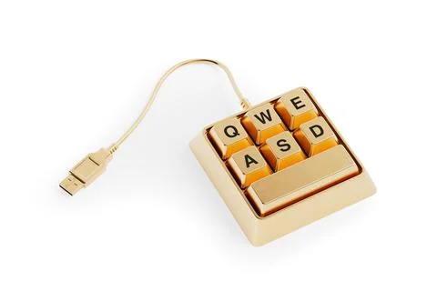 Small, Compact and Designed Specifically for Gaming Golden Keyboard with WA.. Stock Illustration