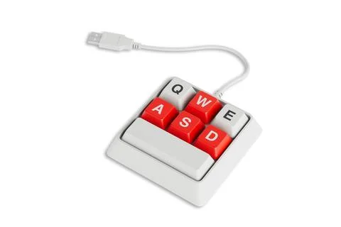 Small, Compact and Designed Specifically for Gaming White Keyboard with Red.. Stock Illustration