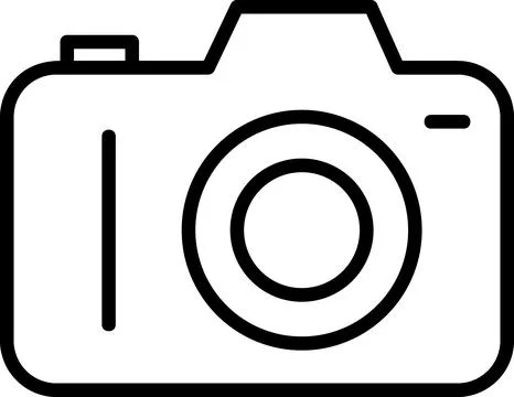 Small compact digital camera line art icon Stock Illustration