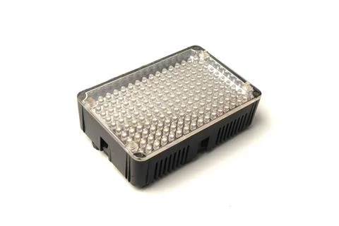 Small compact led light for shooting photos and videos, isolated on white b.. Stock Photos