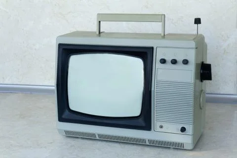 A small compact tv, outdated model Stock Photos