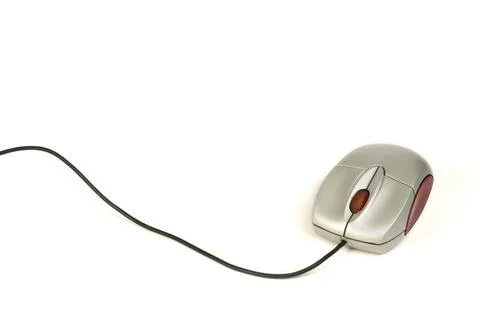 Small computer mouse Small computer mouse white isolated ,model released, ... Foto stock