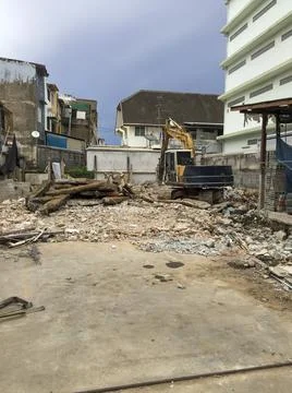 Small construction in resident area Stock Photos