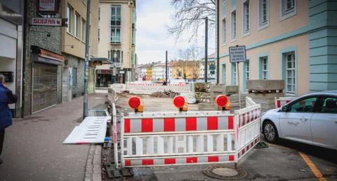 Small construction site in Freiburg im Breisgau Stock Photos
