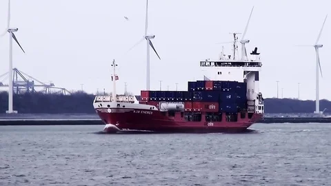 Small containership A20 Energy Stock Footage 84759903