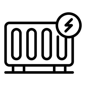 Small convector icon outline vector. Electric radiator Illustrazione stock