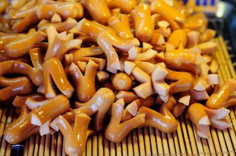 Small Cooked Sausages Foto stock