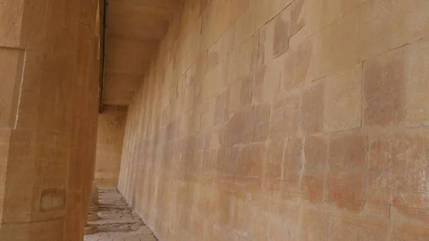 Small Corridor With Columns Along The Wall Video stock 128403725