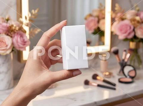 Small cosmetic box mockup in a setting PSD Template