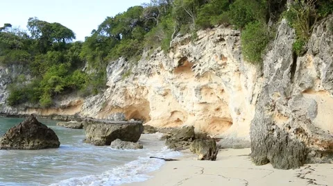 Small Cove in Macao Beach Stock Footage 48517953