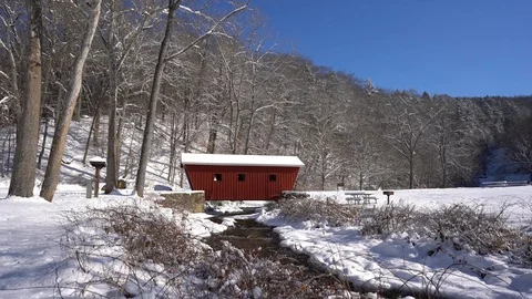 Small Covered Bridge Stock Footage 102737627