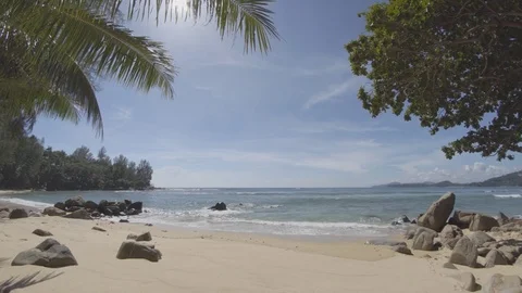 Small cozy sandy tropical beach without people. Thailand, Phuket 库存影片 84310580
