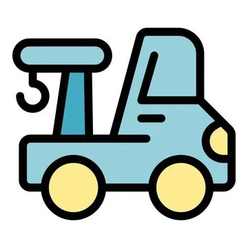 Small crane truck lifting with hook, construction vehicle icon Ilustración de archivo