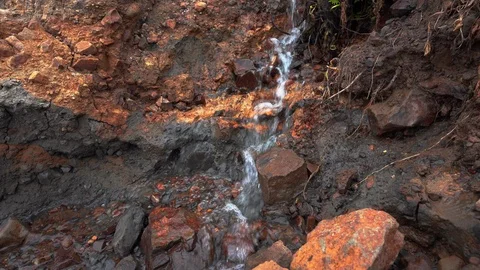 Small creek among stone cliffs. Stock Footage 108532424