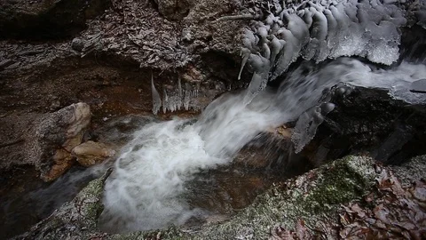 Small creek waterfall Stock Footage 99445218