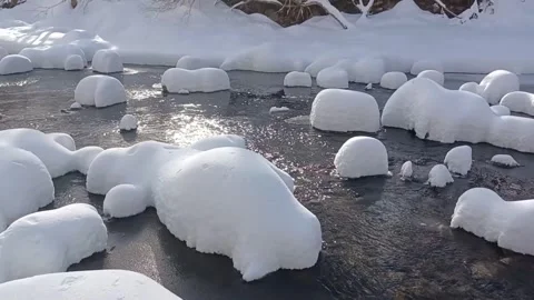 Small creek in winter 3 Stock Footage 306882513