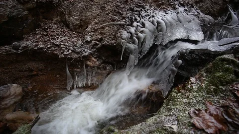 Small creek winter Stock Footage 99445121