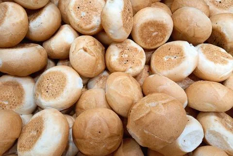 Small crispy buns background Stock Photos