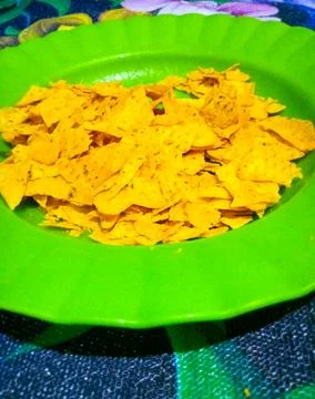 Small crispy crisps snacks Stock Photos