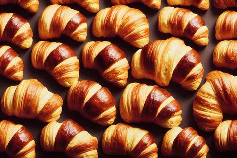 Small croissants sitting on top of a table Stock Illustration