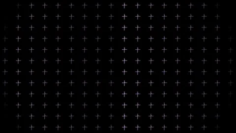 Small crosses arranged in a grid pattern fill the dark Stock Footage 339457991
