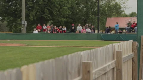 Small crowd at baseball game - Focus pull Stock Footage 6550399