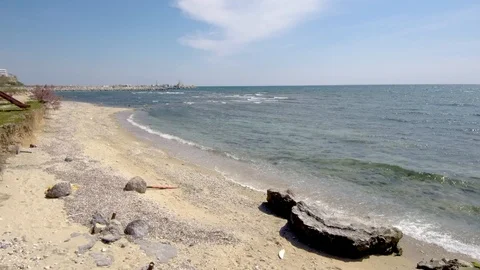 Small crystal clear beach in summer, Nea Iraklia, Halkidiki Greece Stock-Footage 113322272
