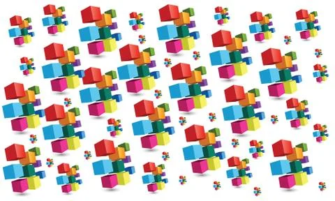 Small cubes on white background Stock Illustration