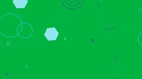 Small cyan outlines starting network on transparent canvas, hexagons sliding, Stock Footage 333630535