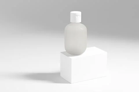 Small cylindrical bottle and paper box mockup, PET plastic water bottle Stock Illustration