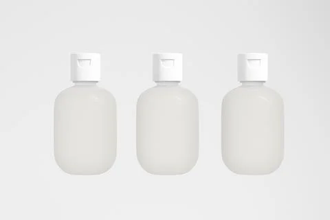 Small cylindrical bottle mockup, translucent plastic water bottle packaging Stock Illustration