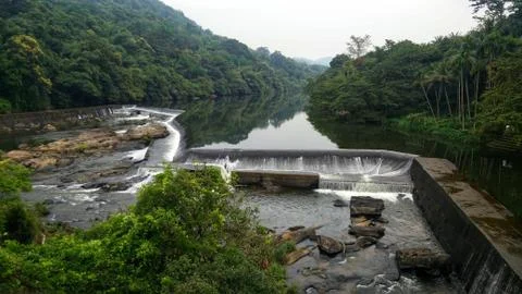 Small Dam across a River Stock Photos