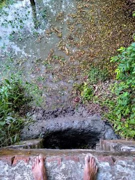 A small dam is created by the soil Stock Photos