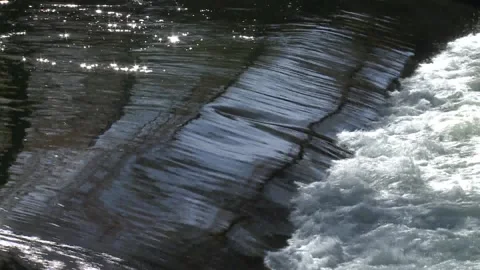 Small Dam on the River Stock Footage 143902641