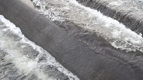 A small dam on a small river. Water dam in central europe. Stock Footage 101262921