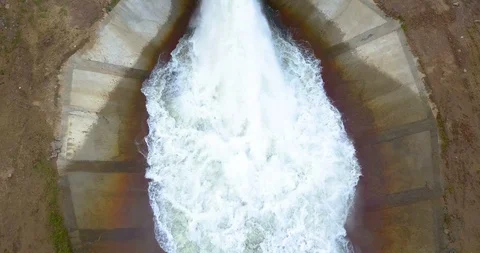 Small dam with water flowing rapids Stock Footage 95456869