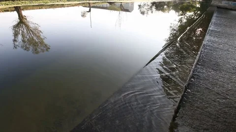 Small dam for water Stock Footage 79675027