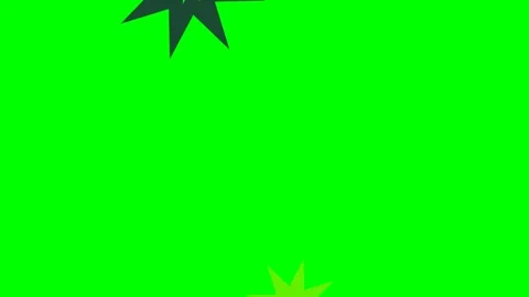 A small dark star shape emerging from the bottom right on a green background Stock Footage 341824256