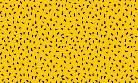 Small dash background. Vector seamless pattern with spots texture on yellow b Illustrazione stock