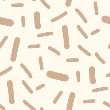 Small dash beige seamless pattern. Brown chocolate sprinkles background. Simple Stock Illustration