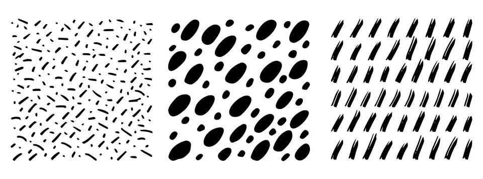 Small dash pattern Dotted lines texture. Black and white Illustrazione stock