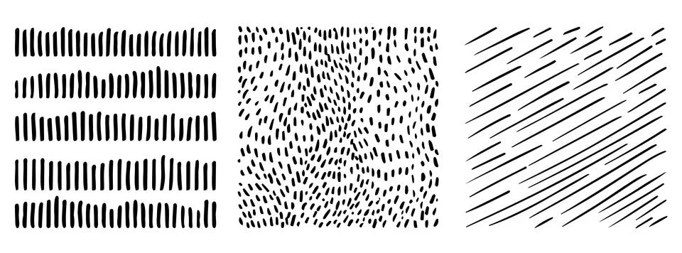 Small dash pattern Dotted lines texture. Black and white Illustrazione stock