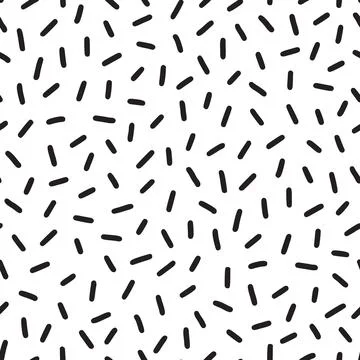 Small dash pattern on white background. Hand drawn small black dash seamless Stock Illustration